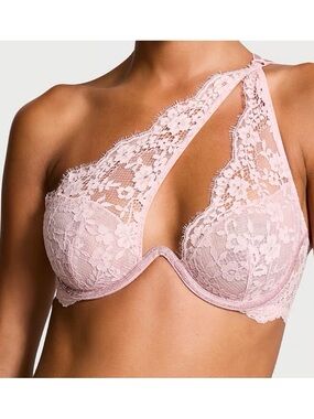 Victoria's Secret Dream Angels Twinkle Lace One-Shoulder Monowire Bra Pink